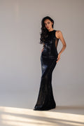 Black Sequin Maxi Dress