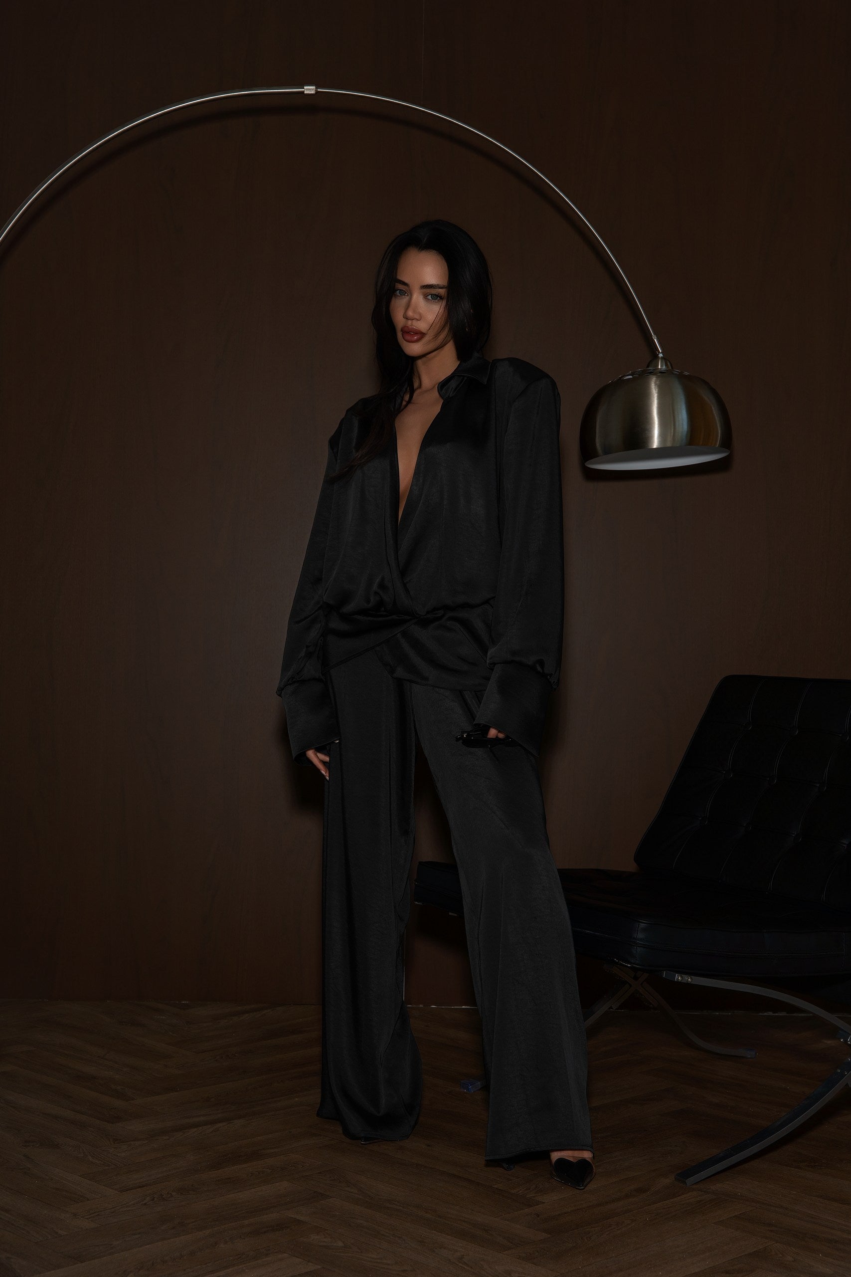 Noir Satin Shirt