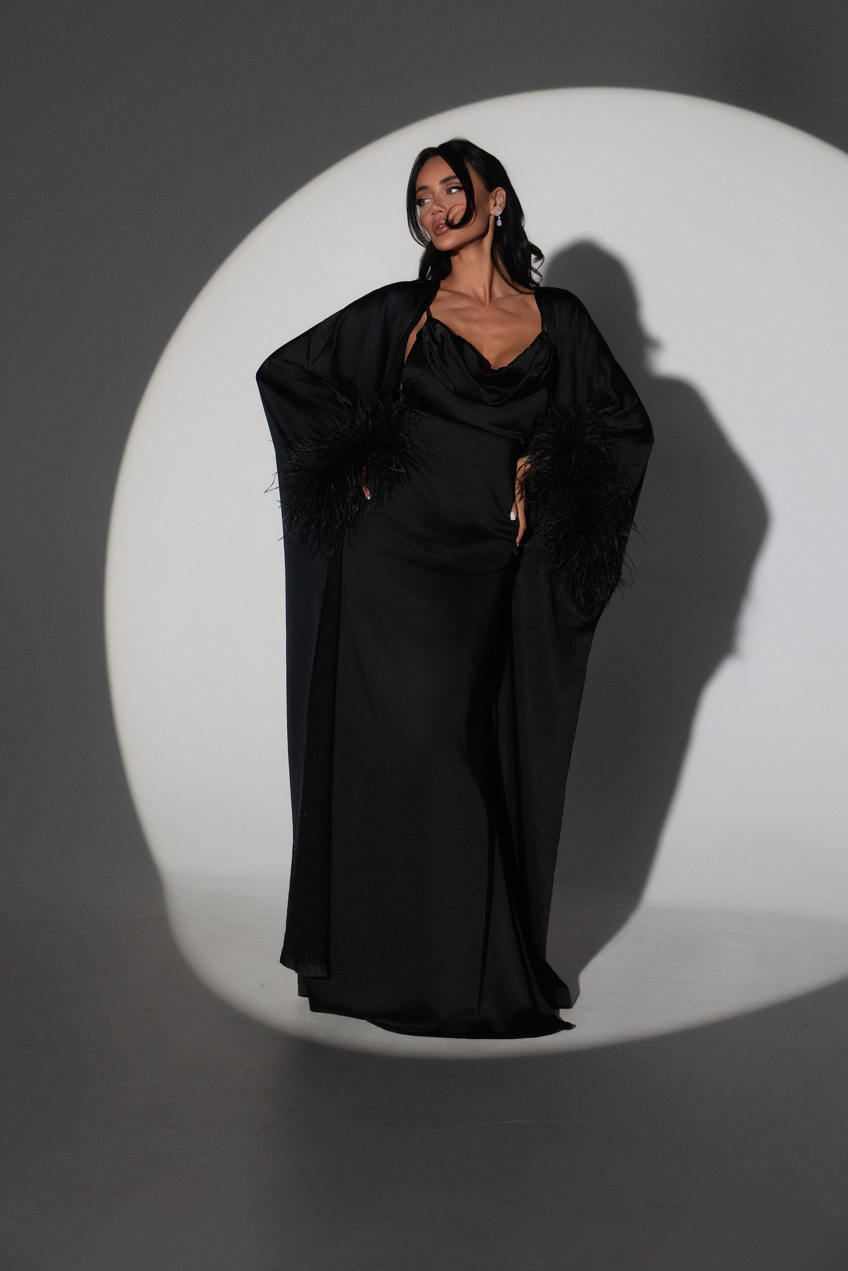 Black Satin Maxi Dress