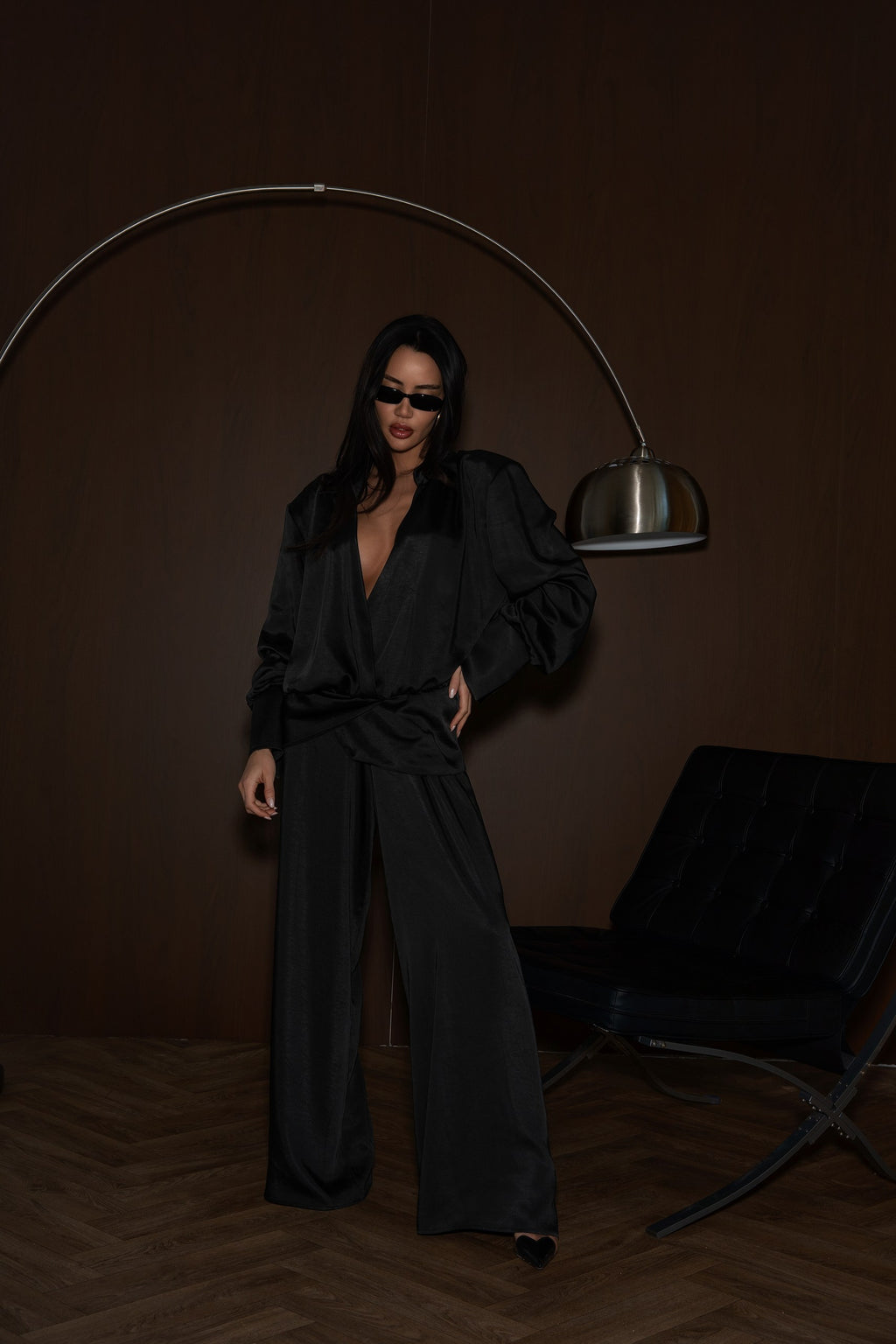 Noir Satin Shirt