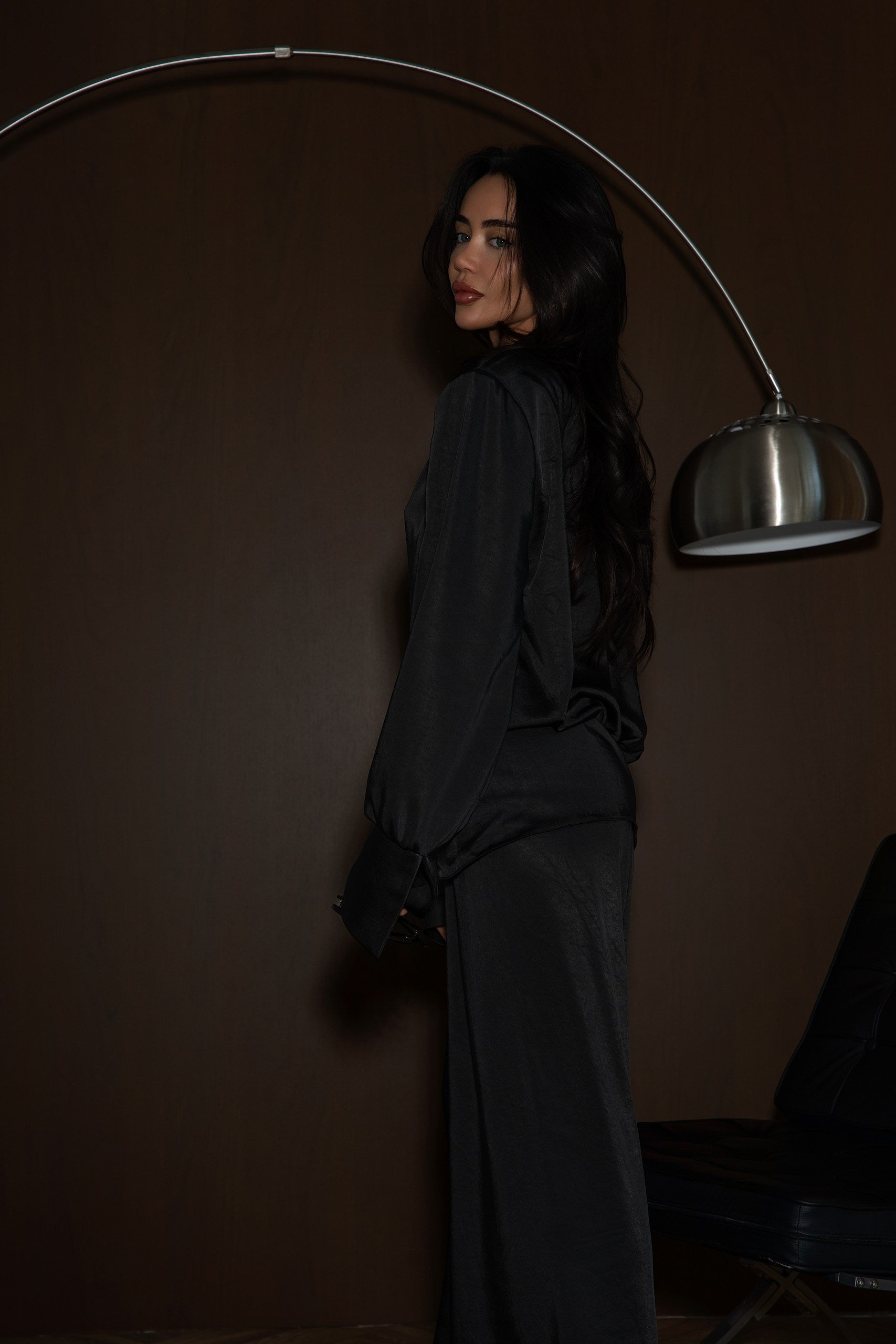 Noir Satin Shirt