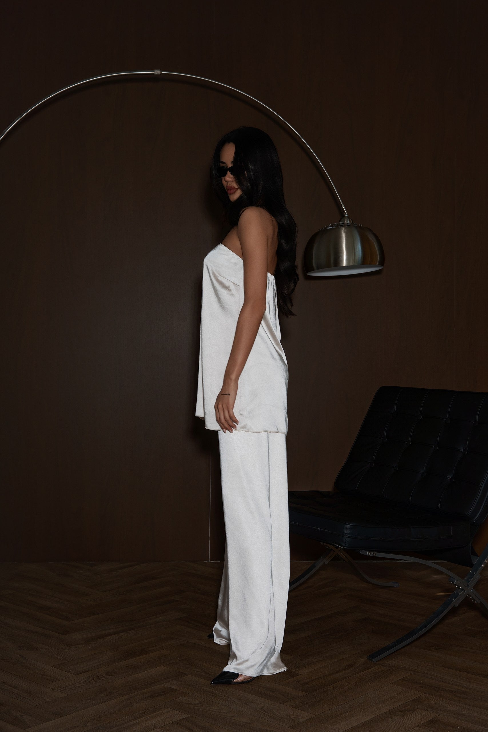Ivory Satin Top