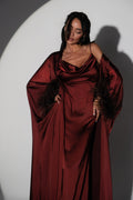 Burgundy Satin Robe