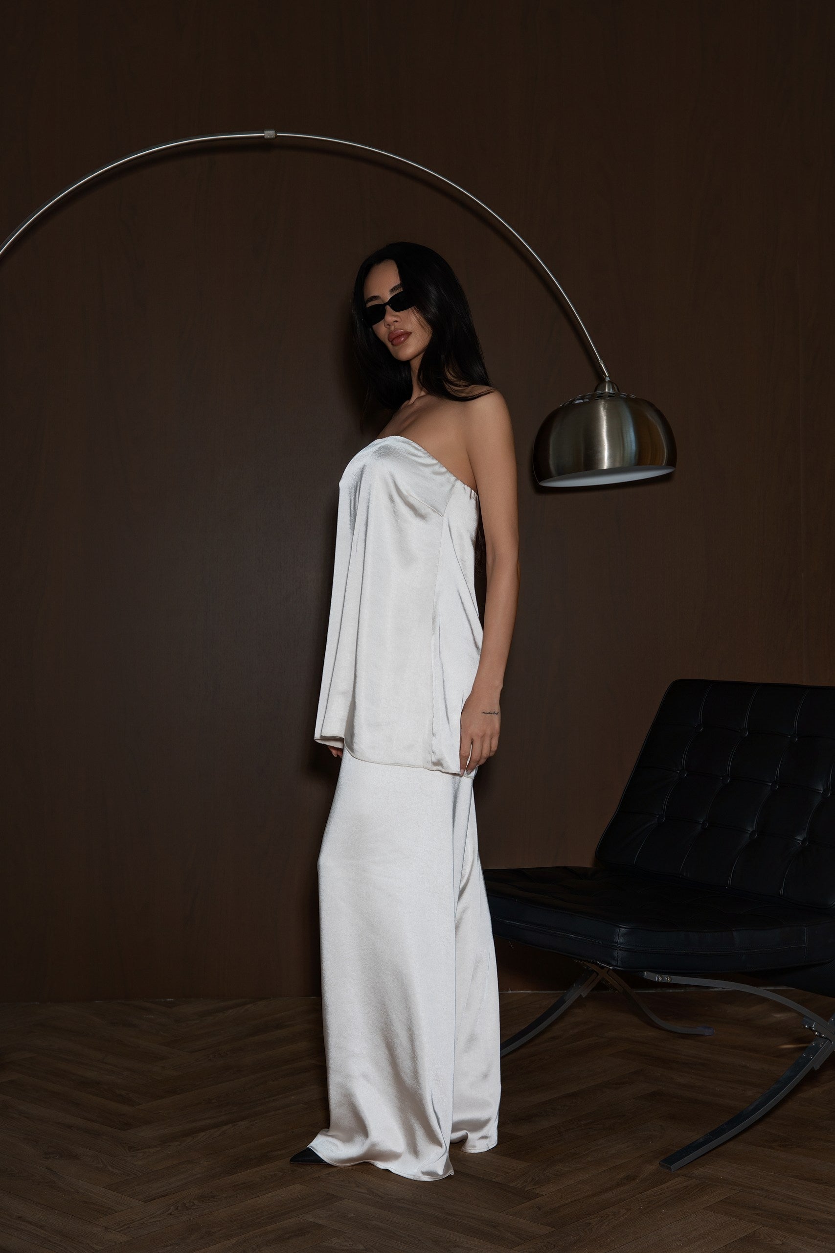 Ivory Satin Top