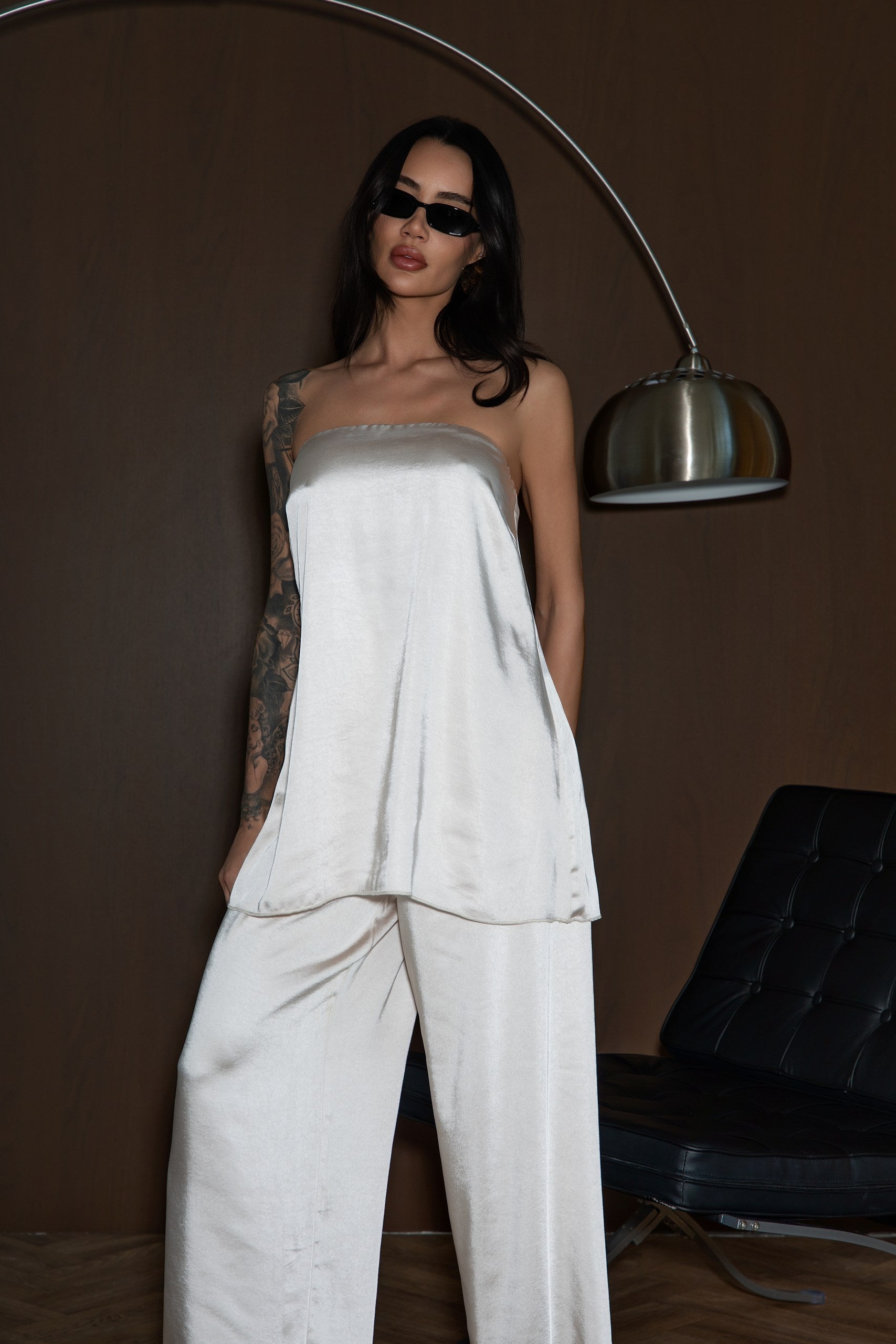 Ivory Satin Top