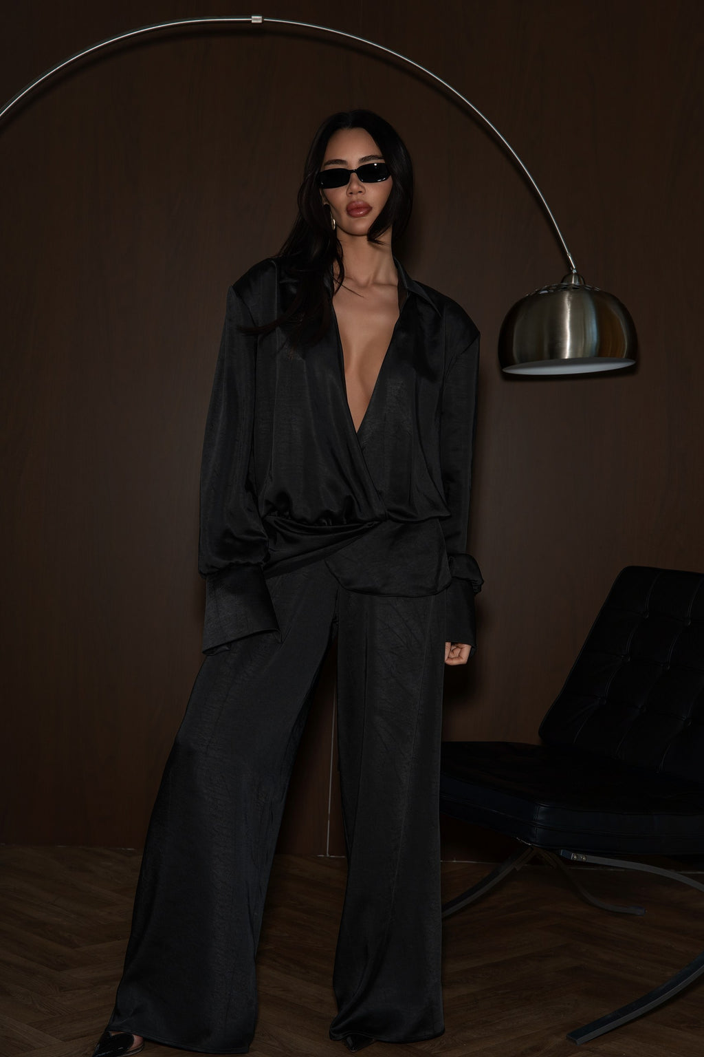 Noir Satin Pants
