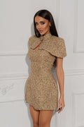 Gold Tweed Mini Dress
