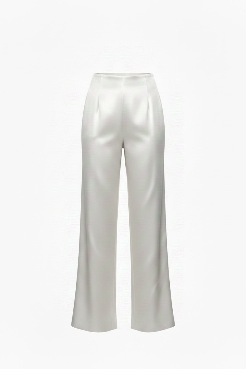 Ivory Satin Pants